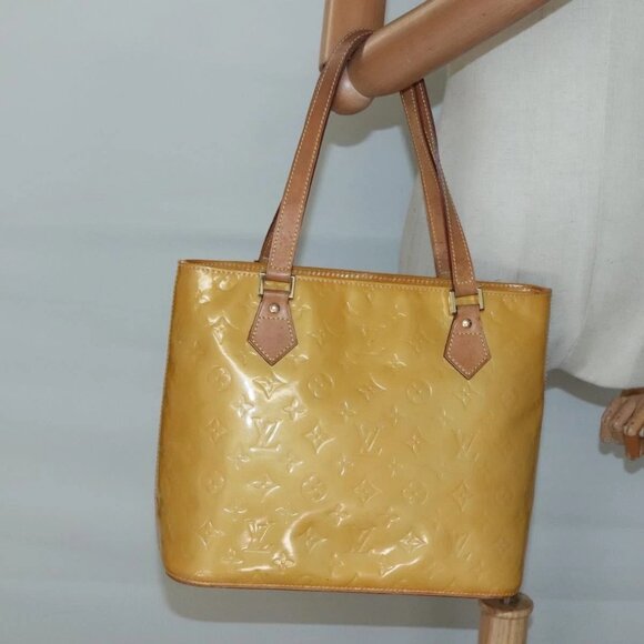 LOUIS VUITTON Monogram Vernis Houston Hand Bag Beige - Picture 1 of 15